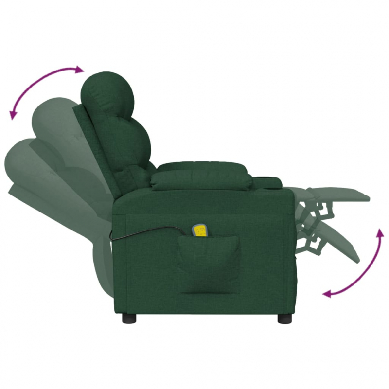 Massagesessel Dunkelgrün Stoff