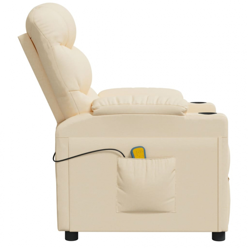 Massagesessel Creme Stoff