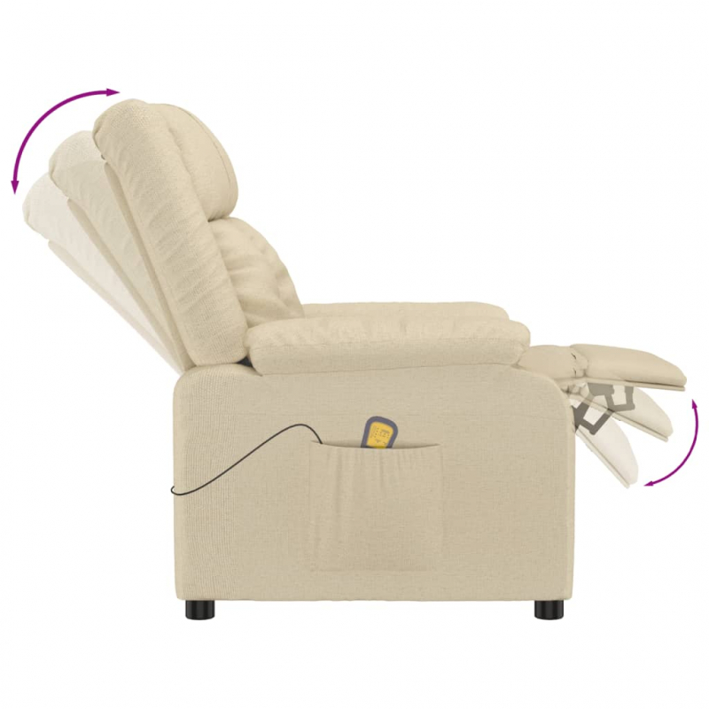 Massagesessel Creme Stoff
