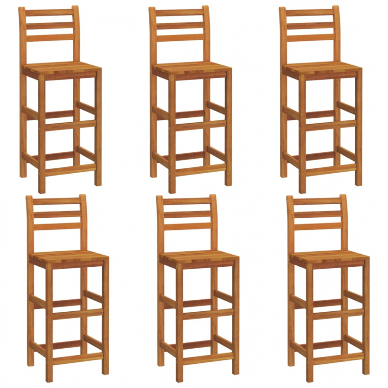 Barhocker 6 Stk. Massivholz Akazie
