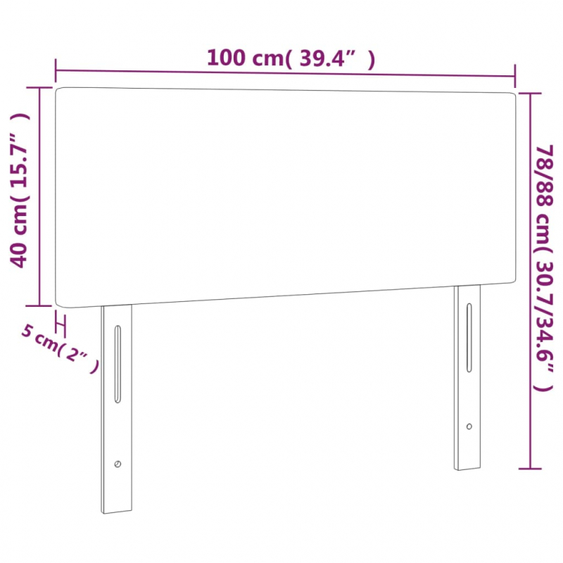 Kopfteil Dunkelgrau 100x5x78/88 cm Stoff