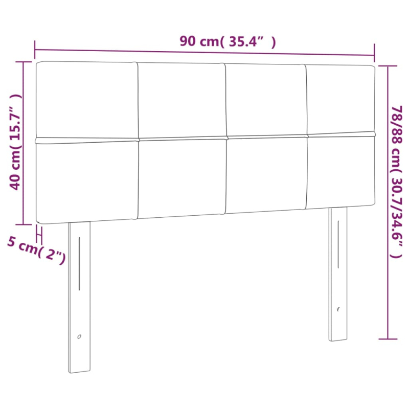 Kopfteil Hellgrau 90x5x78/88 cm Stoff