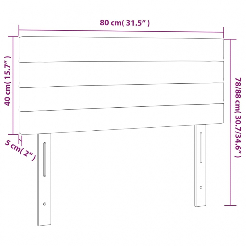 Kopfteil Dunkelgrau 80x5x78/88 cm Stoff