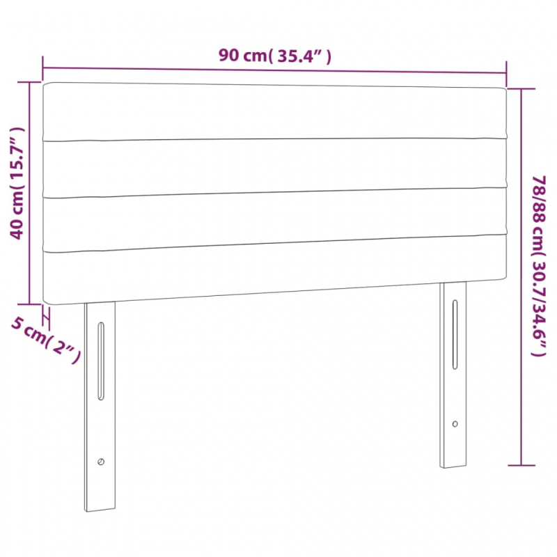 Kopfteil Creme 90x5x78/88 cm Stoff