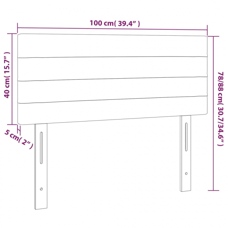 Kopfteil Creme 100x5x78/88 cm Stoff