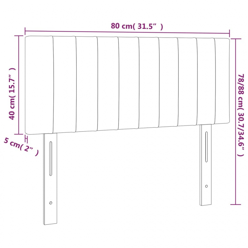 Kopfteil Blau 80x5x78/88 cm Stoff