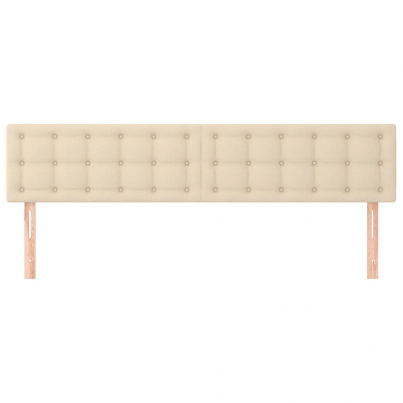 Kopfteile 2 Stk. Creme 100x5x78/88 cm Stoff