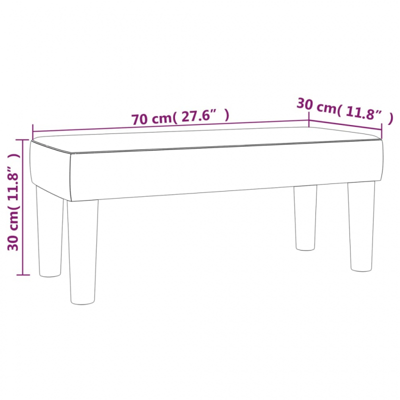 Sitzbank Blau 70x30x30 cm Stoff