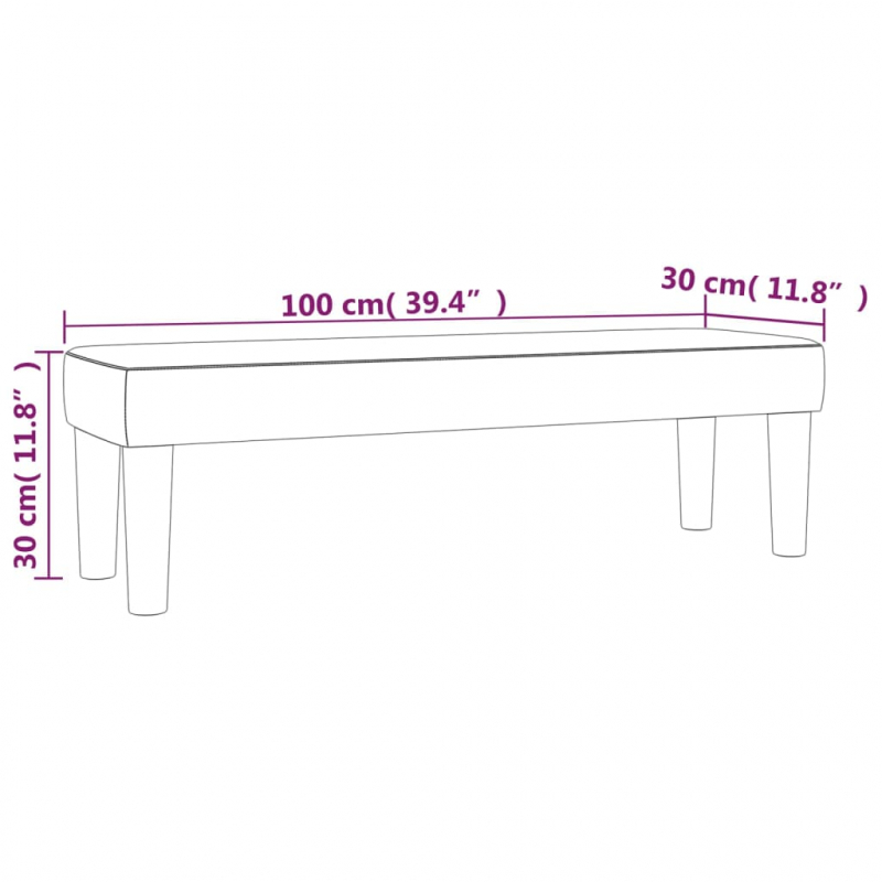 Sitzbank Dunkelgrau 100x30x30 cm Samt