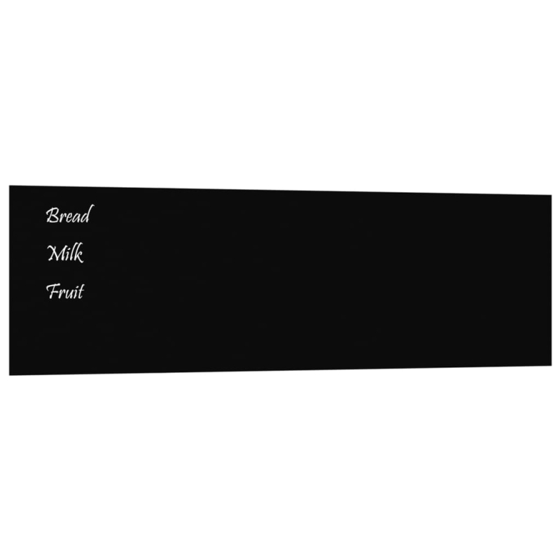 Magnettafel Wandmontage Schwarz 100x30 cm Hartglas