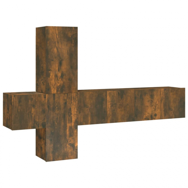 5-tlg. TV-Schrank-Set Räuchereiche Holzwerkstoff