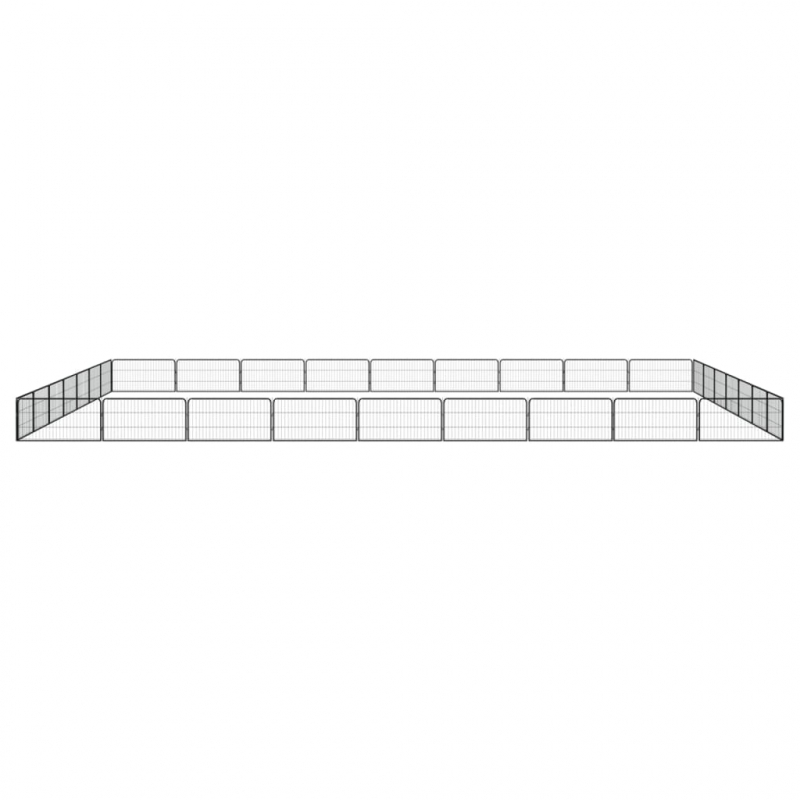 32-tlg. Hundelaufstall Schwarz 100x50cm Stahl Pulverbeschichtet