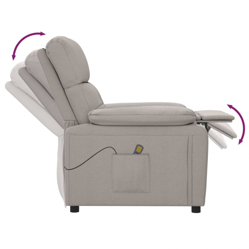 Massagesessel Taupe Stoff
