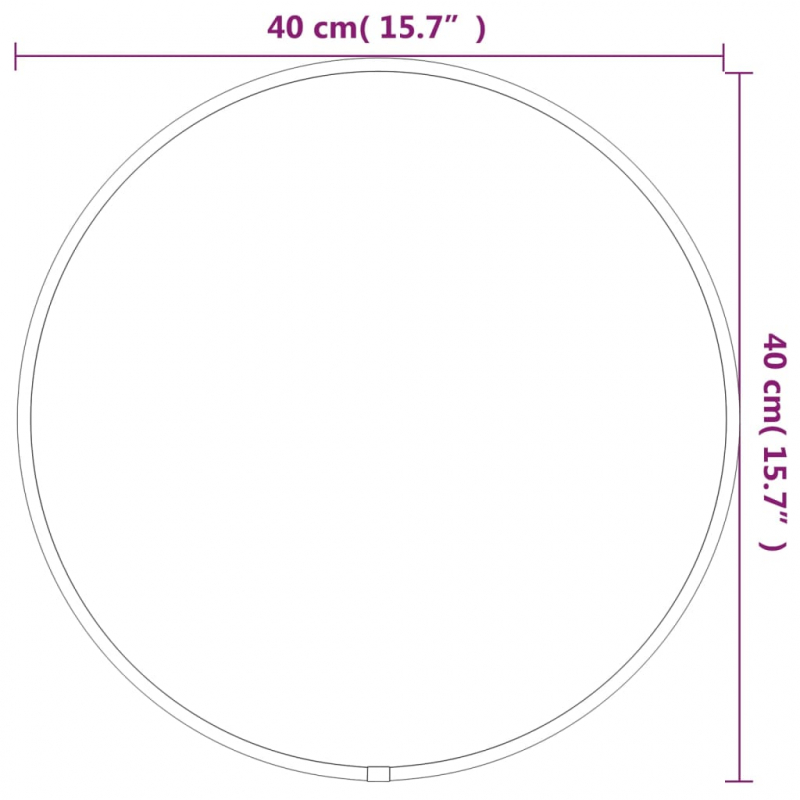 Wandspiegel Schwarz Ø 40 cm Rund