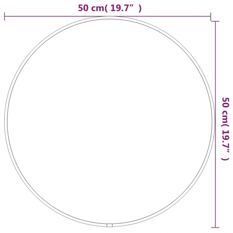 Wandspiegel Schwarz Ø 50 cm Rund