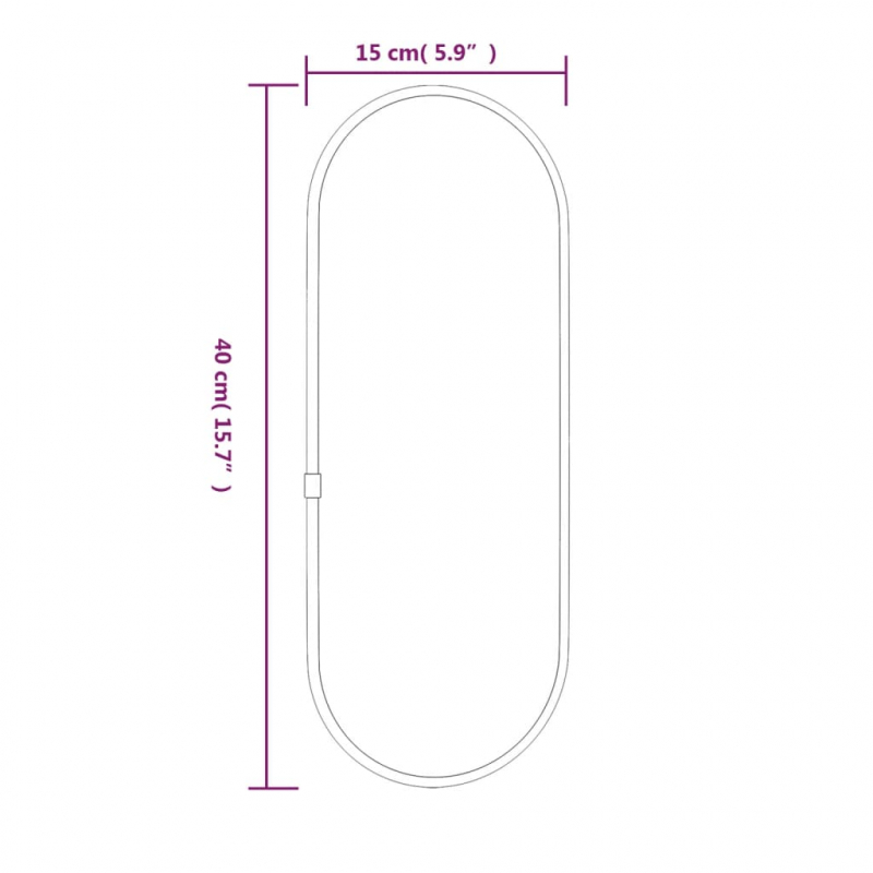 Wandspiegel Silbern 40x15 cm Oval