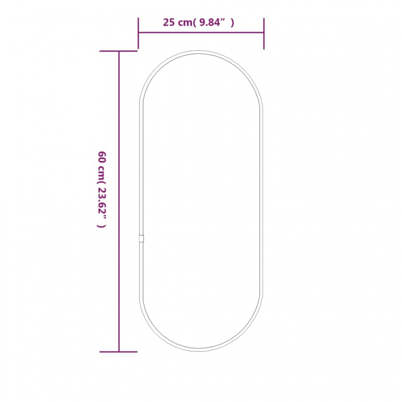 Wandspiegel Golden 60x25 cm Oval