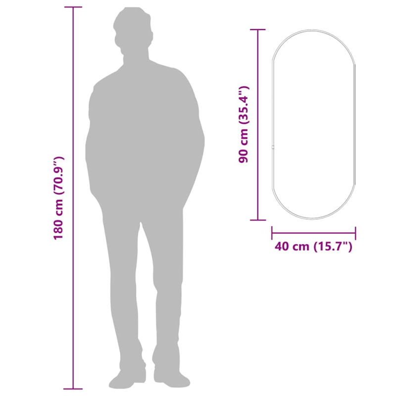 Wandspiegel Golden 90x40 cm Oval