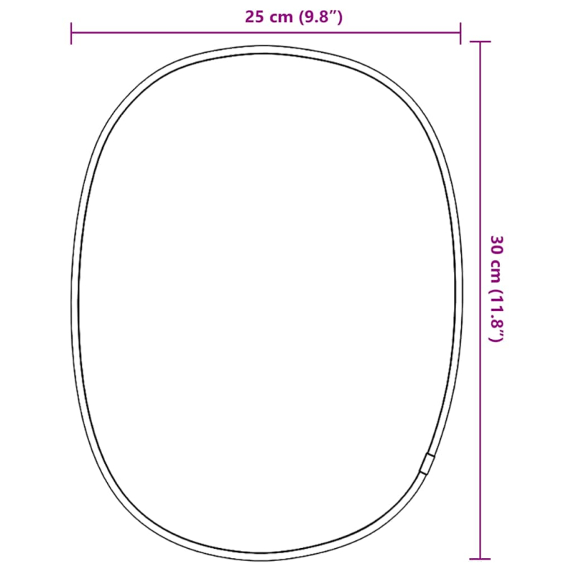 Wandspiegel Schwarz 30x25 cm