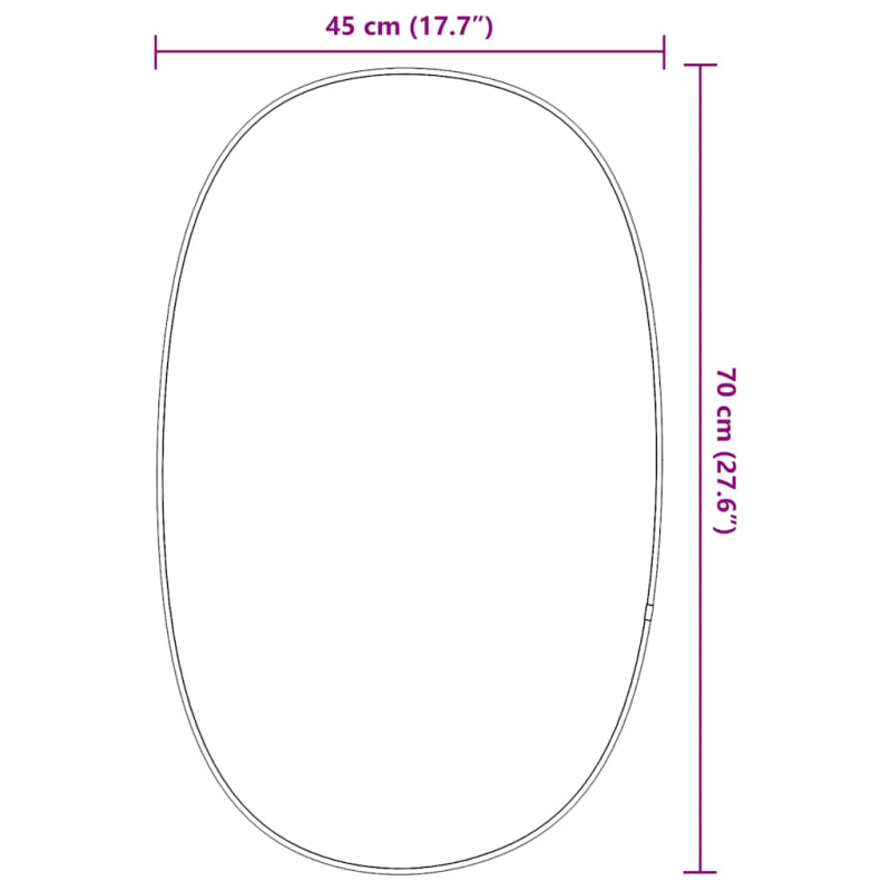 Wandspiegel Schwarz 70x45 cm