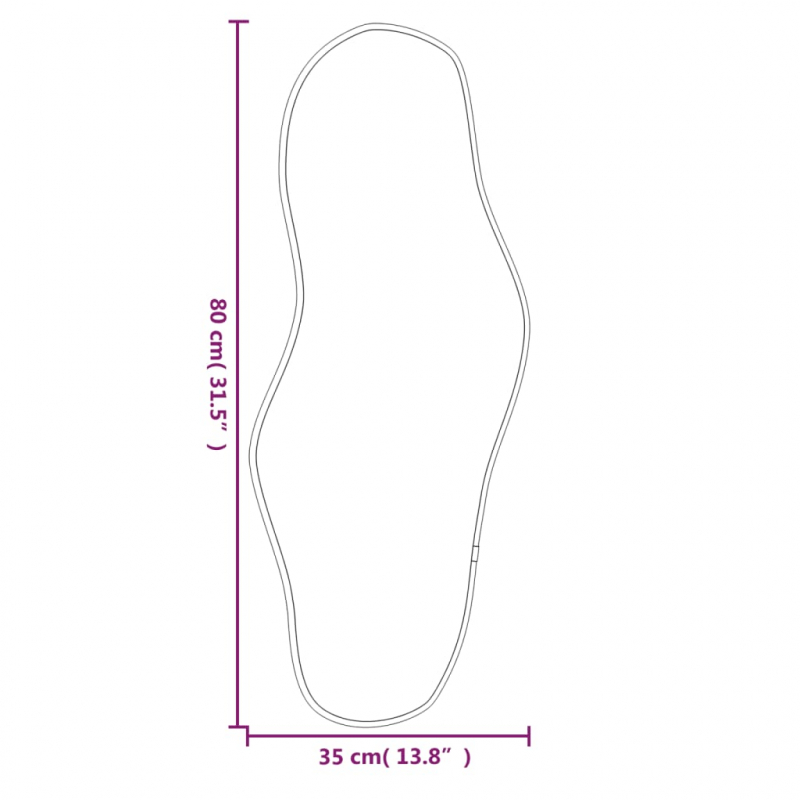 Wandspiegel Silbern 80x35 cm
