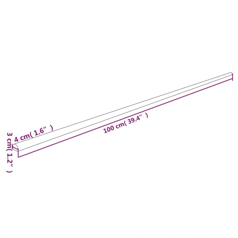 Kantenschoner Gelb & Schwarz 4x3x100 cm PU