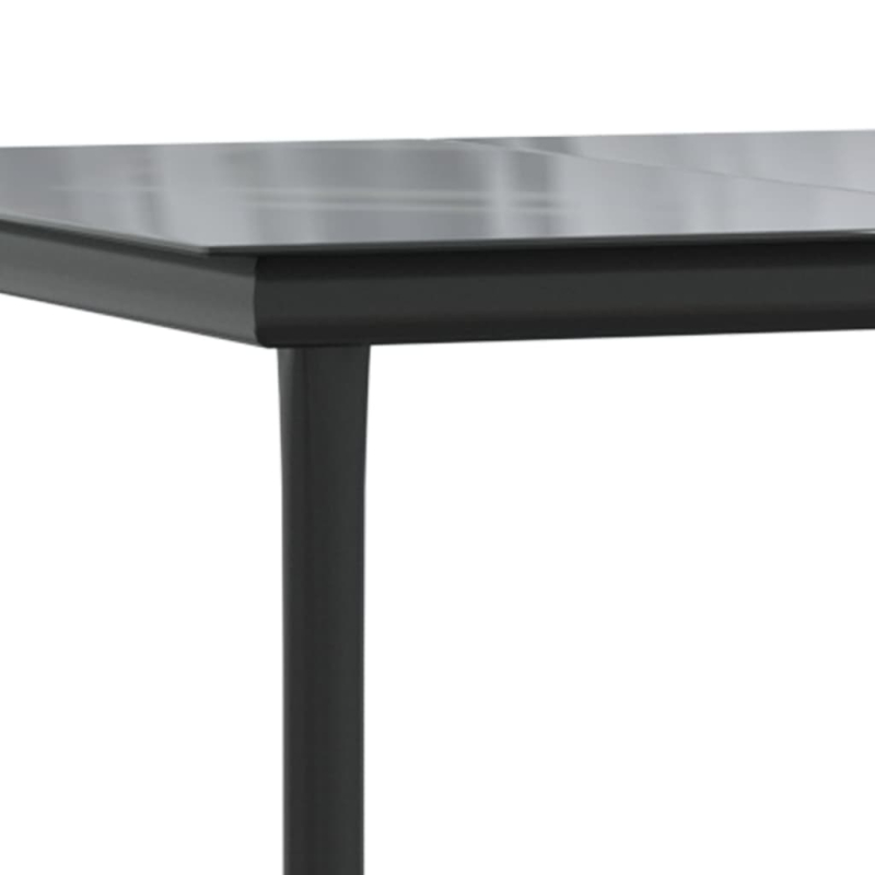 Garten-Esstisch Schwarz 200x100x74 cm Stahl und Hartglas