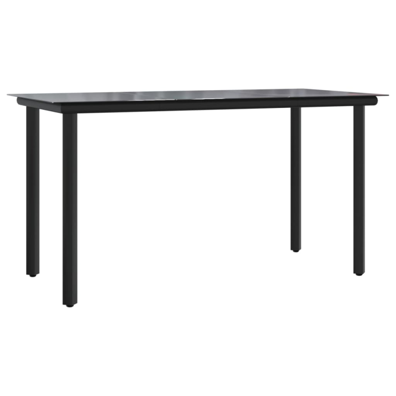 Garten-Esstisch Schwarz 200x100x74 cm Stahl und Hartglas