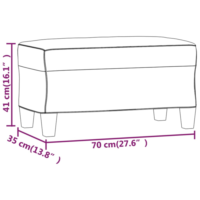 Sitzbank Hellgrau 70x35x41 cm Stoff