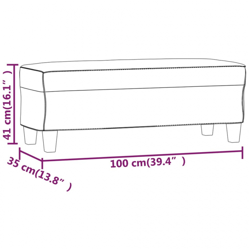 Sitzbank Braun 100x35x41 cm Kunstleder
