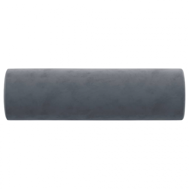Zierkissen 2 Stk. Dunkelgrau Ø15x50 cm Samt