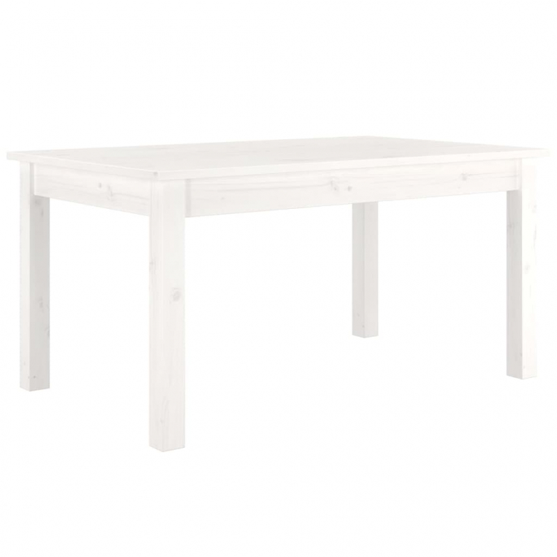 Couchtisch Weiß 80x50x40 cm Massivholz Kiefer