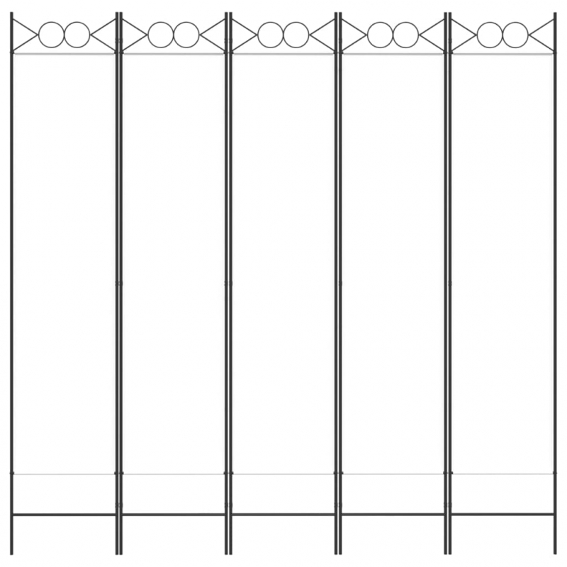 5-tlg. Paravent Weiß 200x200 cm Stoff