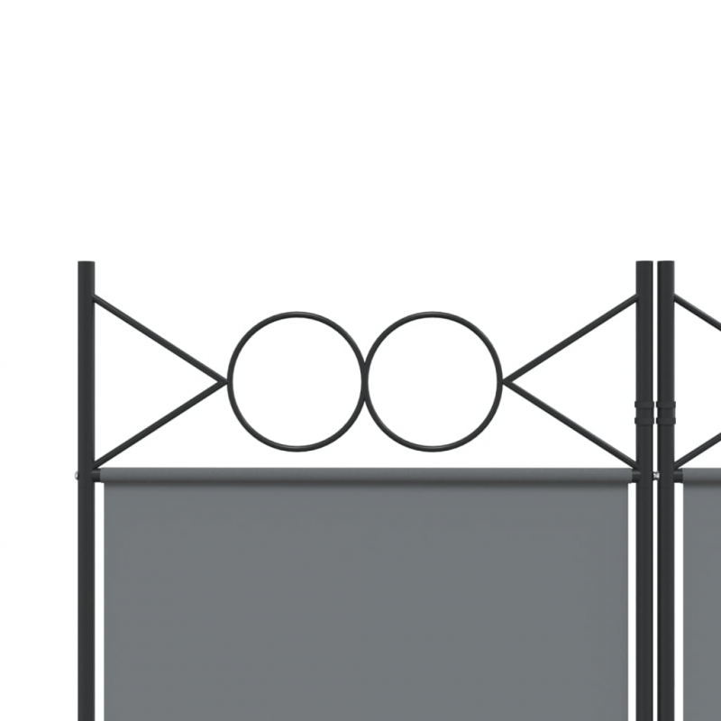 6-tlg. Paravent Anthrazit 240x200 cm Stoff