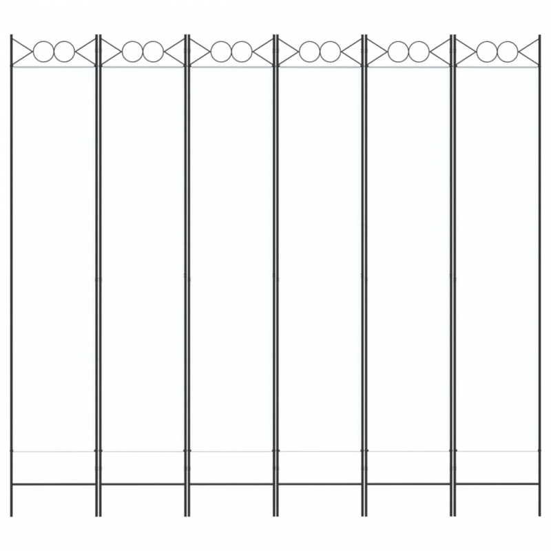 6-tlg. Paravent Weiß 240x220 cm Stoff