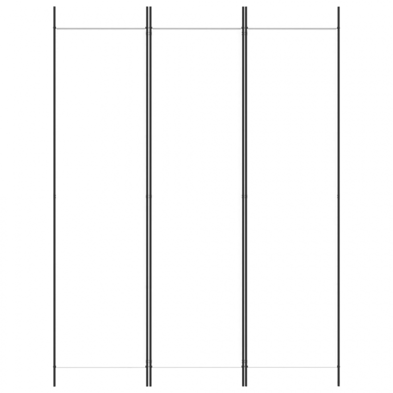 3-tlg. Paravent Weiß 150x200 cm Stoff