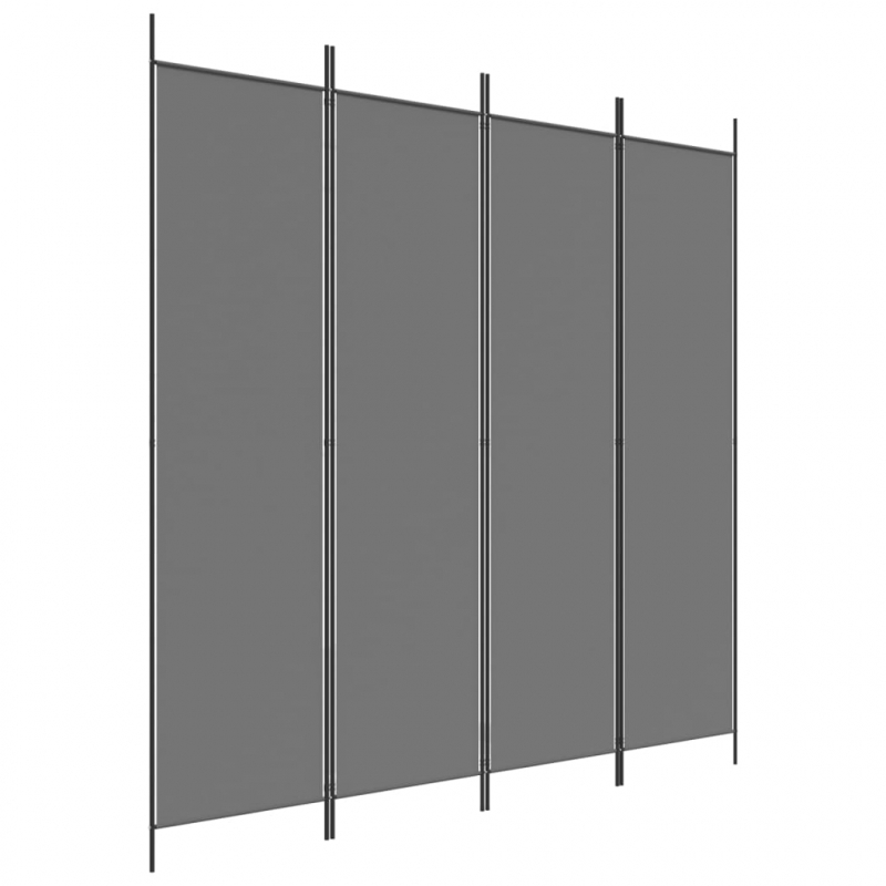 4-tlg. Paravent Anthrazit 200x200 cm Stoff