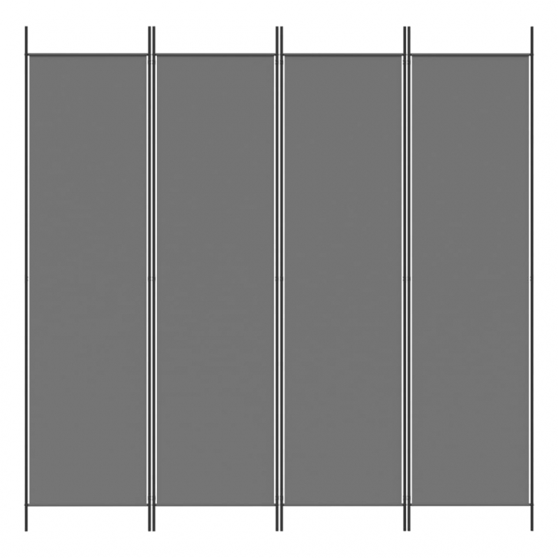 4-tlg. Paravent Anthrazit 200x200 cm Stoff