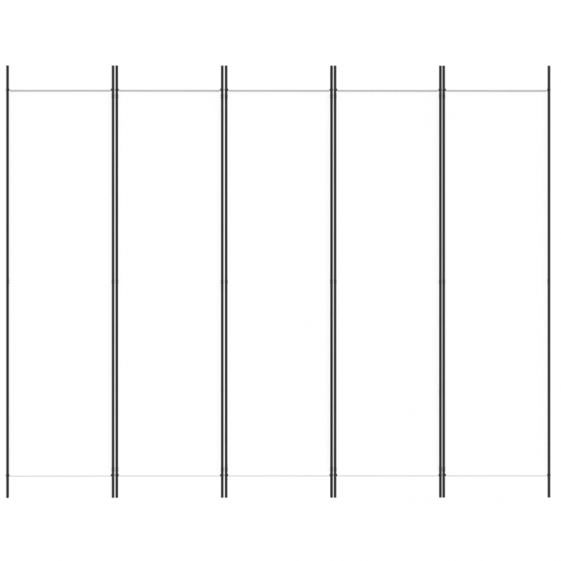 5-tlg. Paravent Weiß 250x200 cm Stoff