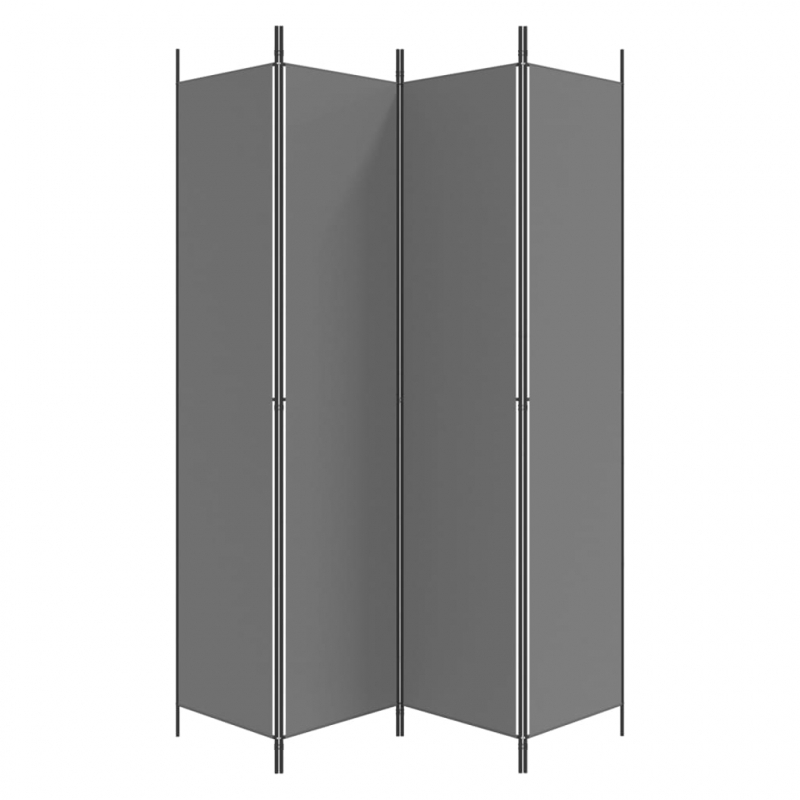 4-tlg. Paravent Anthrazit 200x220 cm Stoff