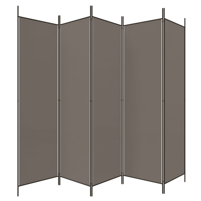 5-tlg. Paravent Anthrazit 250x220 cm Stoff