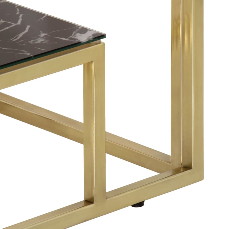 Konsolentisch Golden Edelstahl und Hartglas