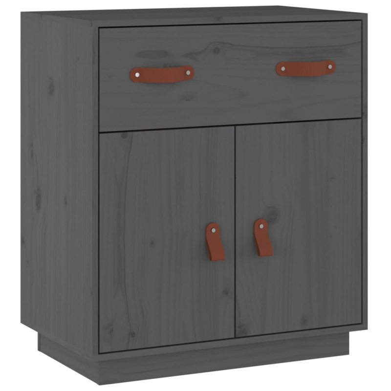 Sideboard Grau 65,5x40x75 cm Massivholz Kiefer
