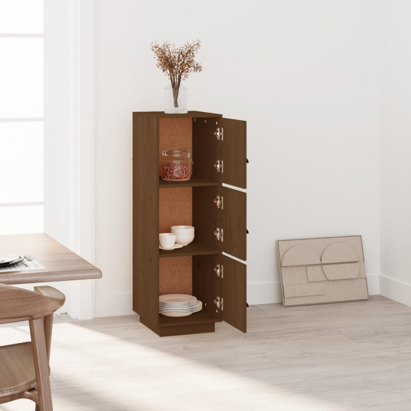 Highboard Honigbraun 34x40x108,5 cm Massivholz Kiefer