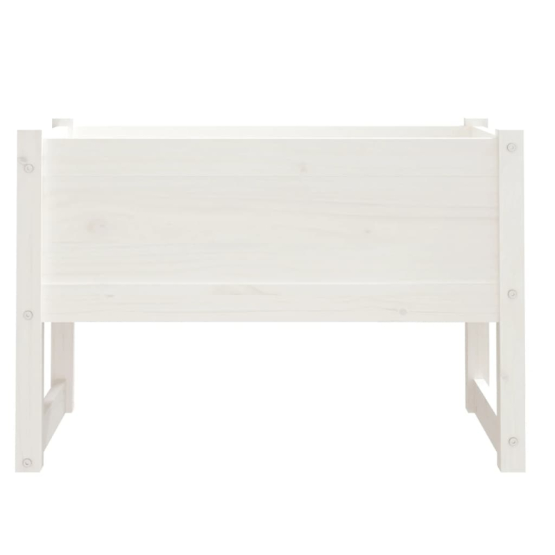 Pflanzkübel Weiß 78x40x52 cm Massivholz Kiefer
