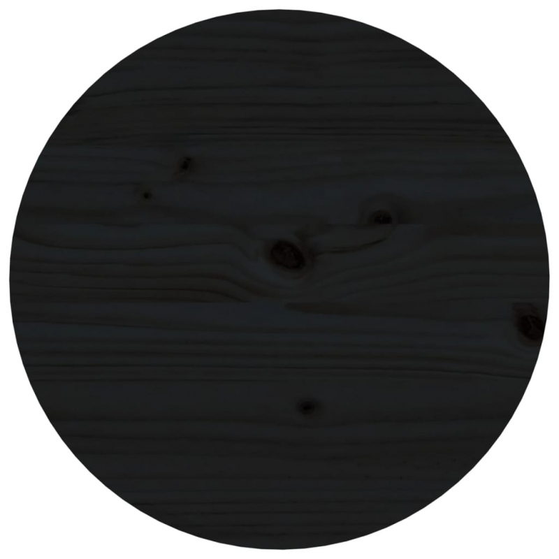 Couchtisch Schwarz Ø 55x60 cm Massivholz Kiefer