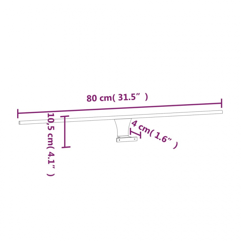 LED-Spiegelleuchte 7,5 W Warmweiß 80 cm 3000 K