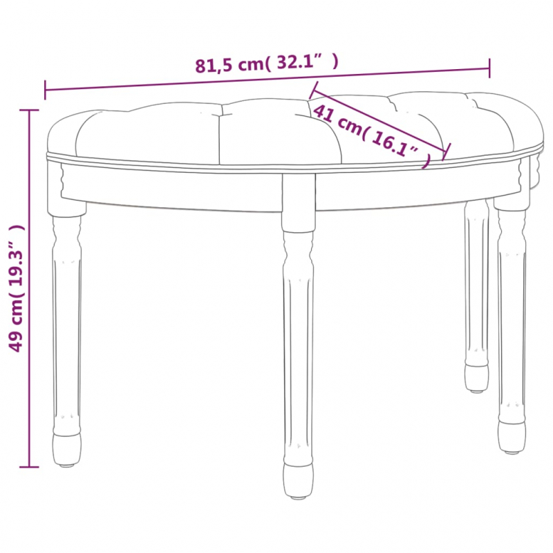 Sitzbank Dunkelgrau 81,5x41x49 cm Stoff