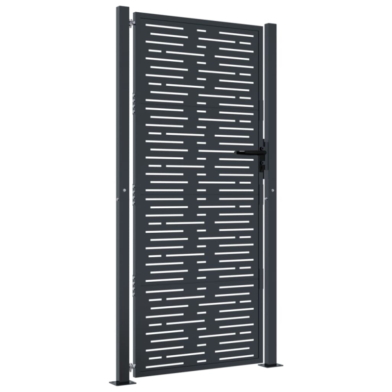 Gartentor Anthrazit 105x205 cm Stahl Quadratisches Design