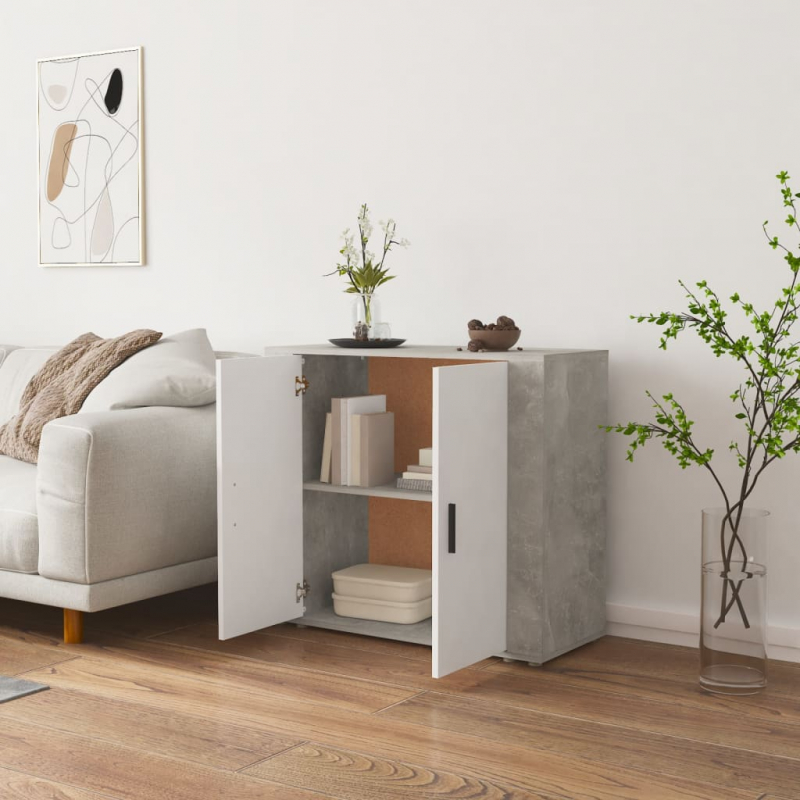 Sideboard Betongrau 80x33x70 cm Holzwerkstoff